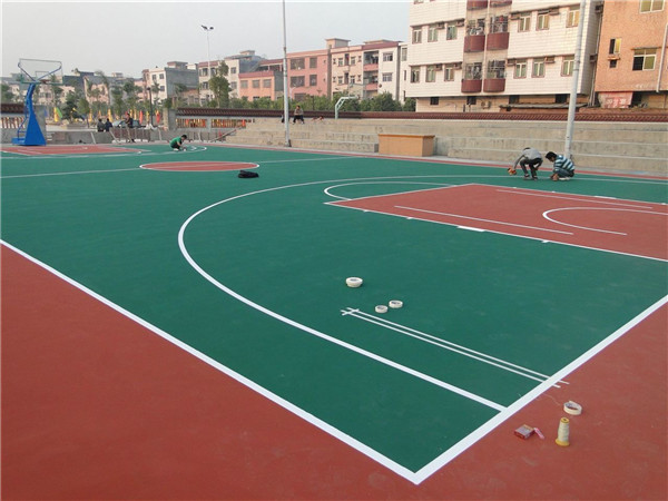 重庆某学校丙烯酸橡胶跑道地坪施工